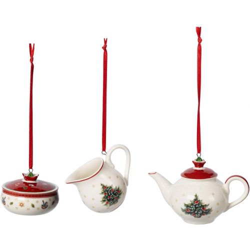  Villeroy & Boch Toys Delight Decoration Ornaments Coffee Set, White/Red, 3 Pieces, 6.3 cm