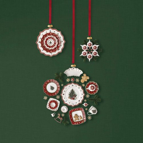  Villeroy & Boch Toys Delight Decoration Ornaments Coffee Set, White/Red, 3 Pieces, 6.3 cm