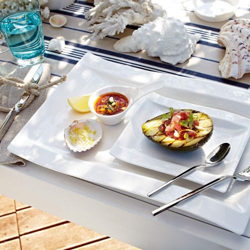  Villeroy & Boch New Wave Large Rectangular Dinner Plate, 15.5 x 9.75 in, White