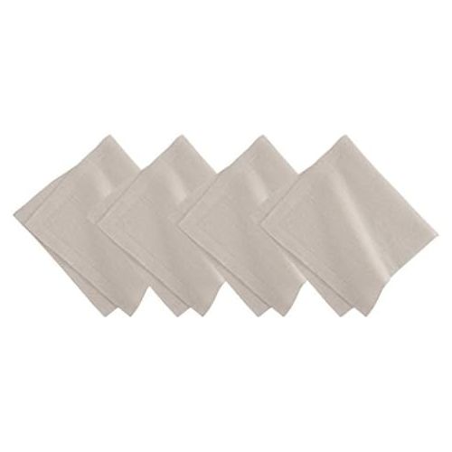  Villeroy & Boch Villeroy and Boch La Classica Luxury Linen Fabric Napkin (Set of 4), 21x21, Metallic White