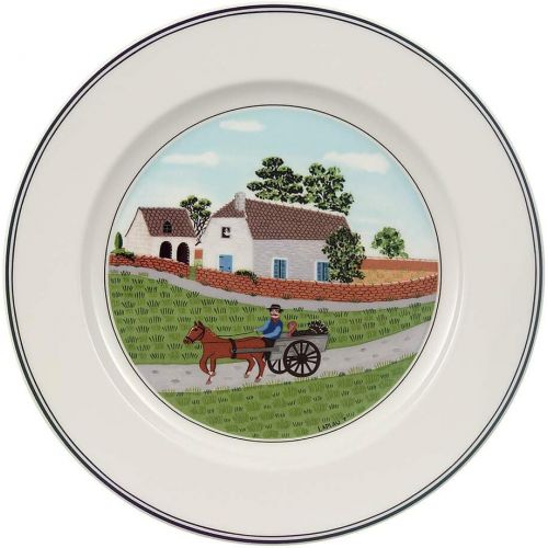  Villeroy & Boch Design Naif Salad Plate #1-Going to Market, 8.25 in, White/Colorful