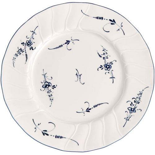  Villeroy & Boch Vieux Luxembourg Dinner Plate, 10.5 in, White/Blue