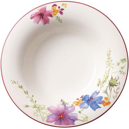  Villeroy & Boch 1041002700 Mariefleur Basic Rim Soup, 9 in, White/Multicolored