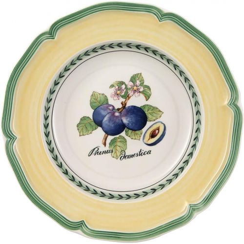  Villeroy & Boch French Garden Valence Rim Soup : Plum, 9 in, White/Multicolored