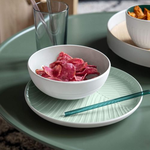  Villeroy & Boch - its my match mineral Leaf plate, a beautifully shaped dinner plate for every day, premium porcelain, green, white, dishwasher safe