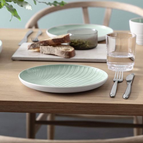  Villeroy & Boch - its my match mineral Leaf plate, a beautifully shaped dinner plate for every day, premium porcelain, green, white, dishwasher safe