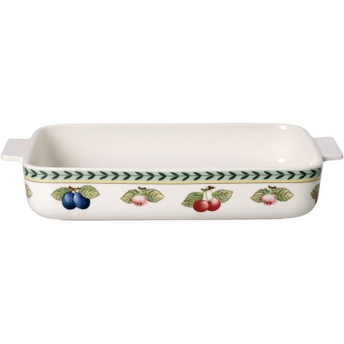  Villeroy & Boch French Garden Baking Pan, 30x20 cm, Premium Porcelain, White/Colourful