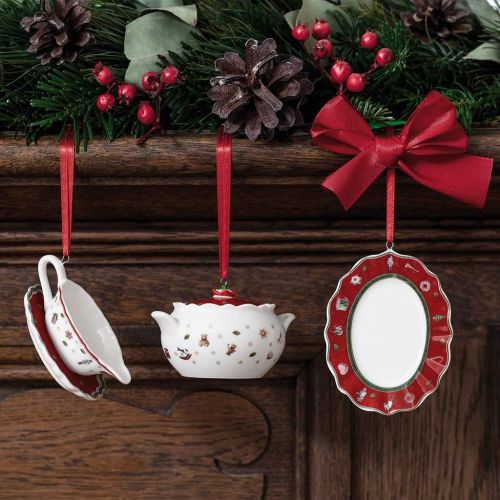  Villeroy & Boch Toys Delight Decoration Ornaments Serving Pieces, Set of 3, Premium Porcelain, White, 3 x 6cm, 14-8659-6666