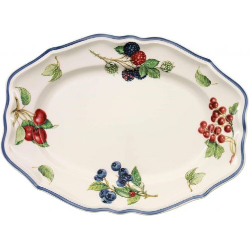  Villeroy & Boch Cottage Oval Platter, 11.75 in, White/Colorful