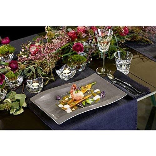  New Wave Stone Gourmet Plate Set of 4 by Villeroy & Boch - Premium Porcelain - Made in Germany - Dishwasher and Microwave Safe - 13 x 9.5 Inches