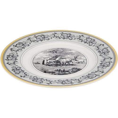  Villeroy & Boch Audun Ferme Salad Plate, 8.5 in, White/Gray/Yellow