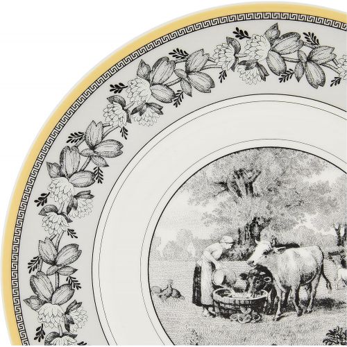  Villeroy & Boch Audun Ferme Salad Plate, 8.5 in, White/Gray/Yellow