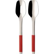 Villeroy & Boch S+ Cranberry Salad Cutlery 2 Pieces, Stainless Steel, Handle Coated with Red Silicone