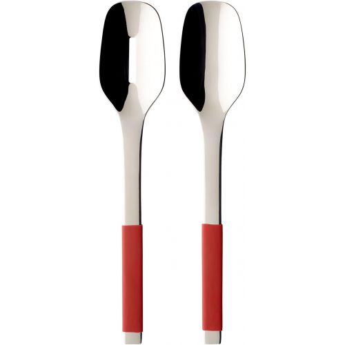  Villeroy & Boch S+ Cranberry Salad Cutlery 2 Pieces, Stainless Steel, Handle Coated with Red Silicone