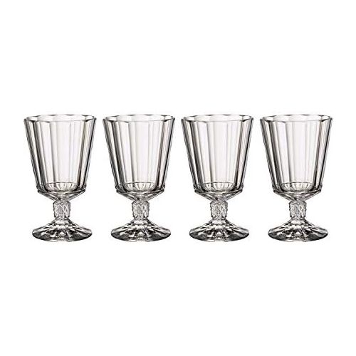  Villeroy & Boch Opera Claret : Set of 4, 5.75 in/9.5 oz, Crystal Glass, Clear