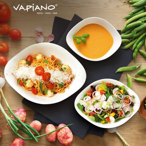  Villeroy & Boch Dune VAPIANO Salad Bowl, 2 Pieces, Premium Porcelain, White