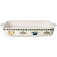 Villeroy & Boch French Garden Baking Pan, 34x24 cm, Premium Porcelain, White/Colourful