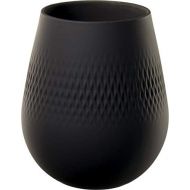 Villeroy & Boch Collier Noir Small Vase : Carre, 5 in, Black
