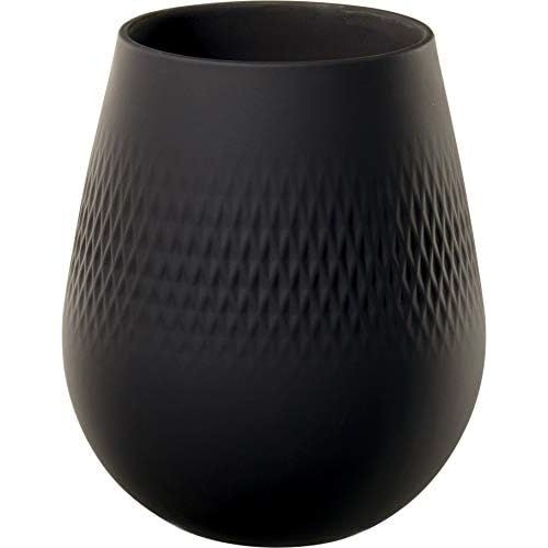  Villeroy & Boch Collier Noir Small Vase : Carre, 5 in, Black