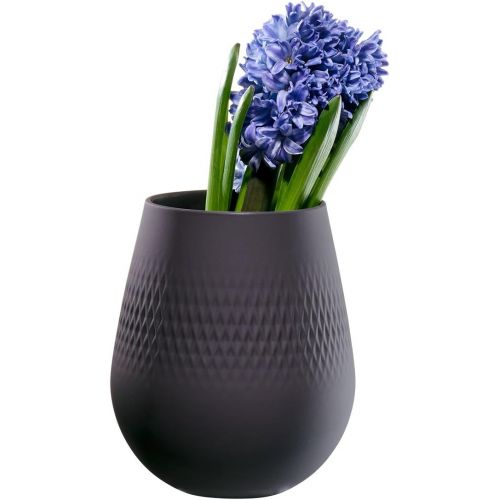  Villeroy & Boch Collier Noir Small Vase : Carre, 5 in, Black