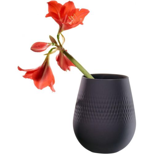  Villeroy & Boch Collier Noir Small Vase : Carre, 5 in, Black