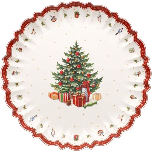  Toy’s Delight Serving Platter by Villeroy & Boch - Perfect for Christmas Cookies and Holiday Treats -Premium Porcelain - Dishwasher Safe - 17.5 Inches