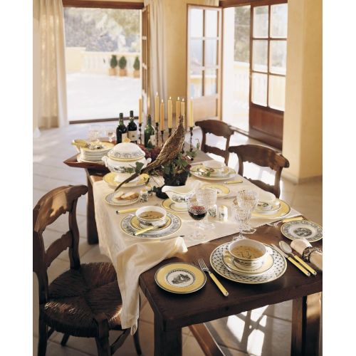  Villeroy & Boch Audun Fleur Dinner Plate, 10.5 in, White/Gray/Yellow