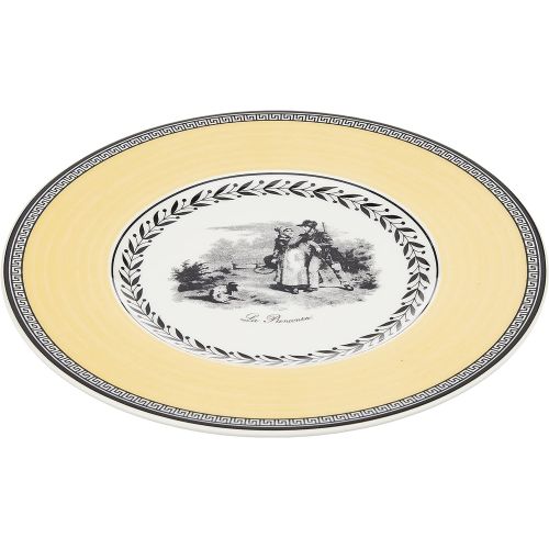  Villeroy & Boch Audun Chasse Bread & Butter Plate, 6.25 in, White/Gray/Yellow