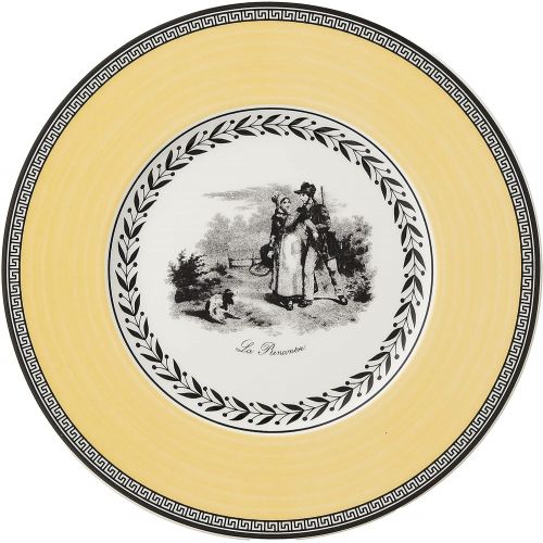  Villeroy & Boch Audun Chasse Bread & Butter Plate, 6.25 in, White/Gray/Yellow