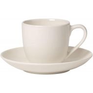 For Me Espresso Cup and Saucer Set of 4 by Villeroy & Boch - Premium Porcelain - Made in Germany - Dishwasher and Microwave Safe - Service for 2