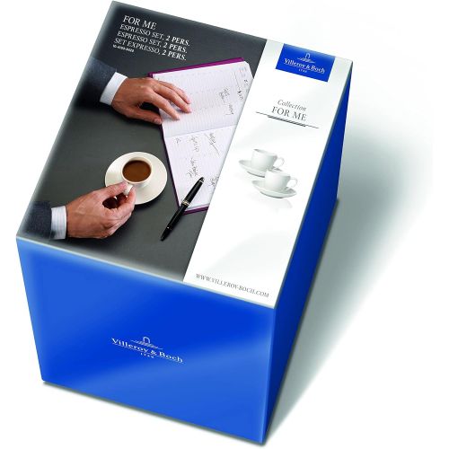  For Me Espresso Cup and Saucer Set of 4 by Villeroy & Boch - Premium Porcelain - Made in Germany - Dishwasher and Microwave Safe - Service for 2