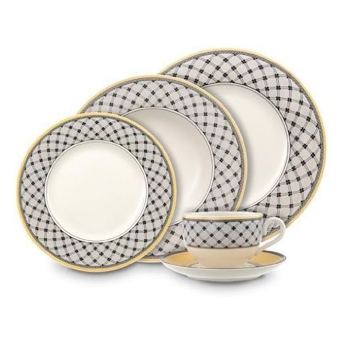  Villeroy & Boch Audun Promenade Dinner Plate, 10.5 in, White/Gray/Yellow