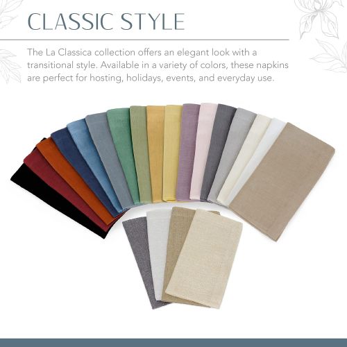  Villeroy & Boch Villeroy and Boch La Classica Luxury Linen Fabric Napkin (Set of 4), 21x21, Natural, 4 Count