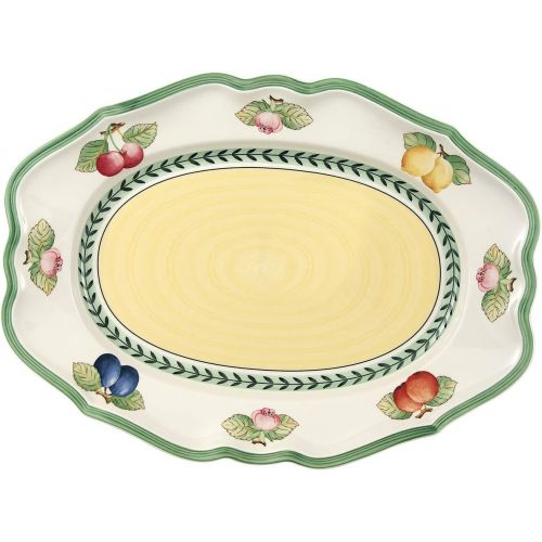  Villeroy & Boch French Garden Fleurence Oval Platter, 14.5 in, White/Multicolored