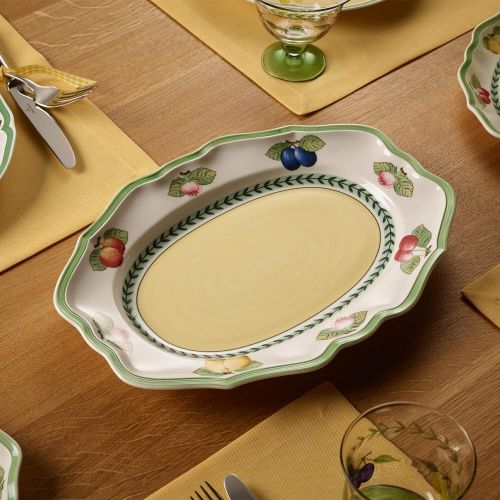  Villeroy & Boch French Garden Fleurence Oval Platter, 14.5 in, White/Multicolored