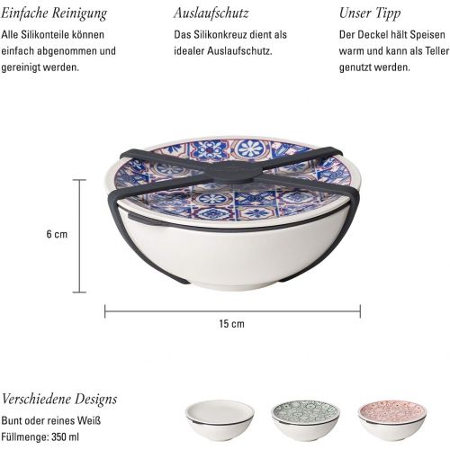  Villeroy & Boch to Go Indigo Medium Dish Dishes Made of Porcelain, Green, 350ml, Blue, 16.3x 16.2x 6.8cm