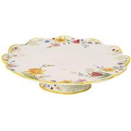 Villeroy & Boch Spring Awakening Cake Plate, 33 cm, Porcelain, White/Colourful