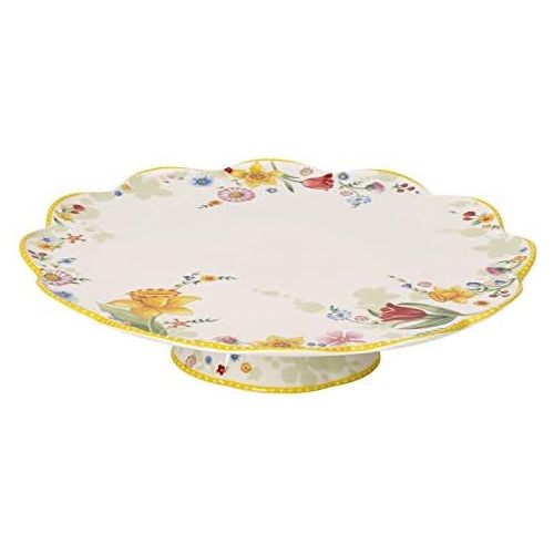  Villeroy & Boch Spring Awakening Cake Plate, 33 cm, Porcelain, White/Colourful