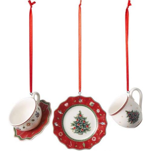  Villeroy & Boch Toys Delight Decoration Ornaments Crockery Set Red 3-Piece, 4x7cm, White