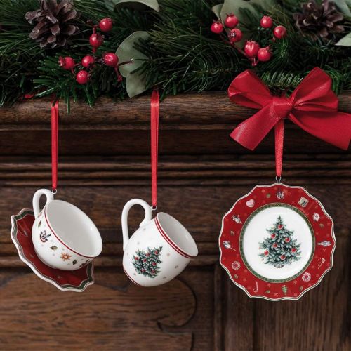  Villeroy & Boch Toys Delight Decoration Ornaments Crockery Set Red 3-Piece, 4x7cm, White