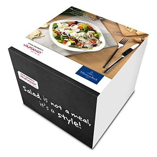  Villeroy & Boch - Vapiano Salatschalen-Set, 2 tlg., 800 ml, 21 x 17 cm, Premium Porzellan, spuelmaschinen-, mikrowellengeeignet, weiss