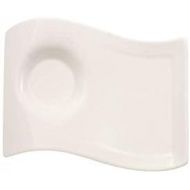 Villeroy & Boch NewWave Caffe Kleiner Unterteller Partyplate, 17 x 13 cm, Premium Porzellan, Weiss