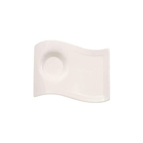  Villeroy & Boch NewWave Caffe Kleiner Unterteller Partyplate, 17 x 13 cm, Premium Porzellan, Weiss