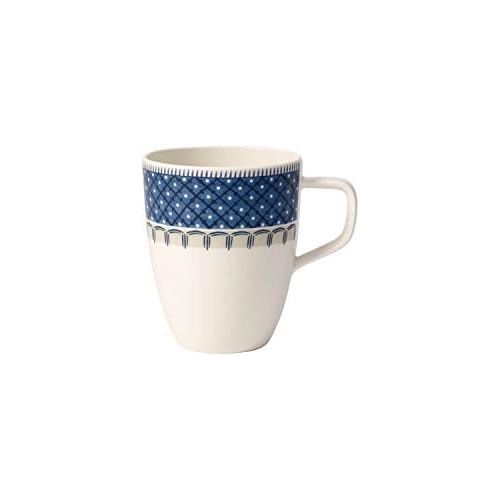  Villeroy & Boch Casale Blu Tasse, 380 ml, Hoehe: 10,5 cm, Premium Porzellan, Weiss/Blau