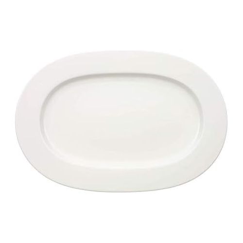  Villeroy & Boch - Royal ovale Platte, grosse Servierplatte aus hochwertigem Premium Bone Porzellan, spuelmaschinengeeignet, 41 cm