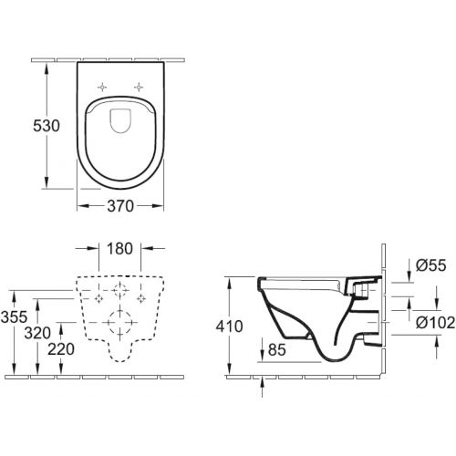  Besuchen Sie den Villeroy & Boch-Store Villeroy & Boch 02627 7 Architectura Wand-WC Tiefspueler, weiss