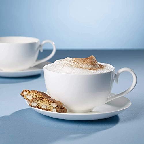  Villeroy & Boch Royal Kaffee-/Tee-Untertasse, runder Unterteller aus hochwertigem Premium Bone Porzellan, weiss, spuelmaschinenfest, 150 mm