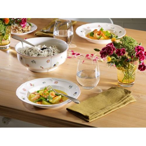  Villeroy & Boch - Petit Fleur Schuessel, zarte Schale aus Premium Porzellan mit filigranen Reliefs und blumig-fruchtigen Motiven, weiss/bunt, 25 cm