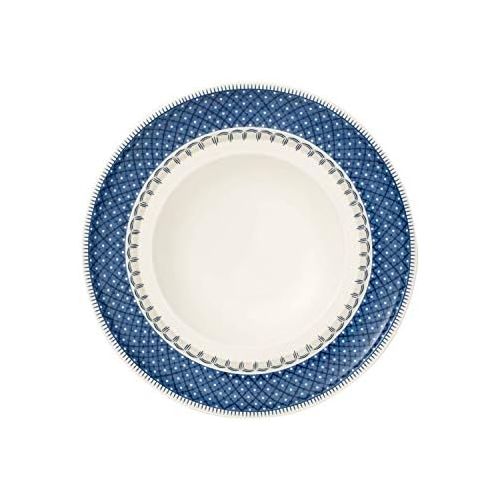  Villeroy & Boch Casale Blu Suppenteller, Premium Porzellan, blau/weiss, 25cm