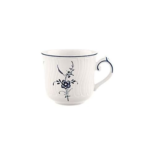  Villeroy & Boch Vieux Luxembourg Kaffeetasse, 200 ml, Hoehe: 8,3 cm, Premium Porzellan, Weiss/Blau